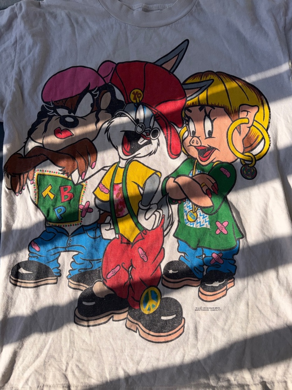Vintage 1993 TLC LOONEY TUNES Parody Graphic T-Shirt - Picture 3 of 6